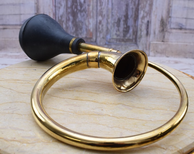 Vintage Brass Car Horn - Brass Auto Horn - Car Trumpet Horn - Home Decor - Car Decor - Retro Brass Car Horn