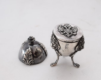 Tsar silver egg - silver 84 Tsarist Russia - two imperial russia eagles - egg exclusive gift