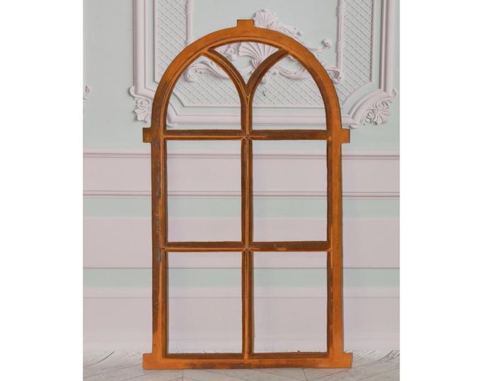 Cast Iron Frame Window - Shutter Crate in Rustical Brown – Perfect Gift for Home & Garden Decor - Housewarming Gift