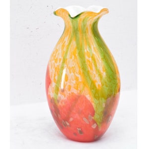 Vase Yellow and Orange Murano Style - Elegant Vase Gift Italian Venetian Product - Glass Vase