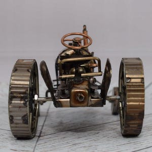 Vintage Metal Model Tractor - Amazing Brown Old Iconic Tractor - Metal Model Toy - Gift Idea Old School Tractor - Home Decor Gift for Farmer