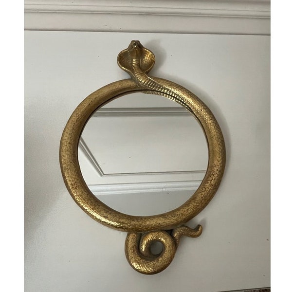 Cobra Goldene Round Mirror - Amazing Mirror Snake - Funny Mirror - Wall Decor - Gift for Wedding - Home Decor - Housewarming Gift