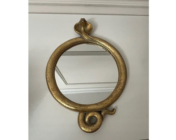 Cobra Goldene Round Mirror - Amazing Mirror Snake - Funny Mirror - Wall Decor - Gift for Wedding - Home Decor - Housewarming Gift