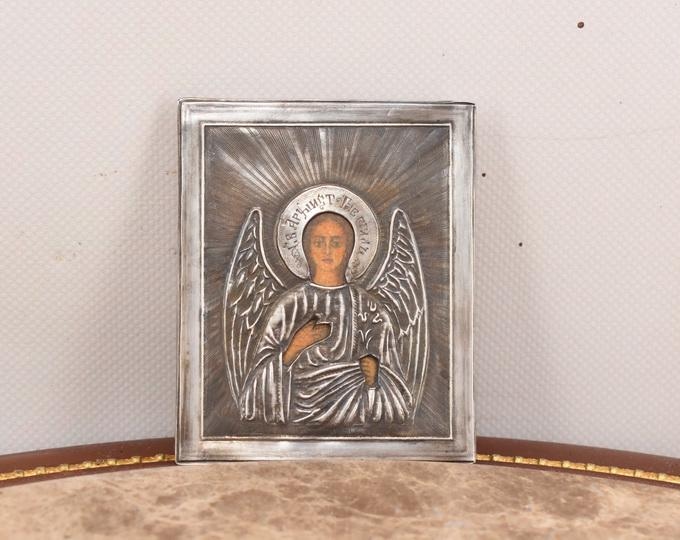 Antique Silver Icon Travel - Silver Orthodox Icon - Russia Silver 84 - Religious Icon - Handmade Icon - Art & Collectibles - Gift Idea