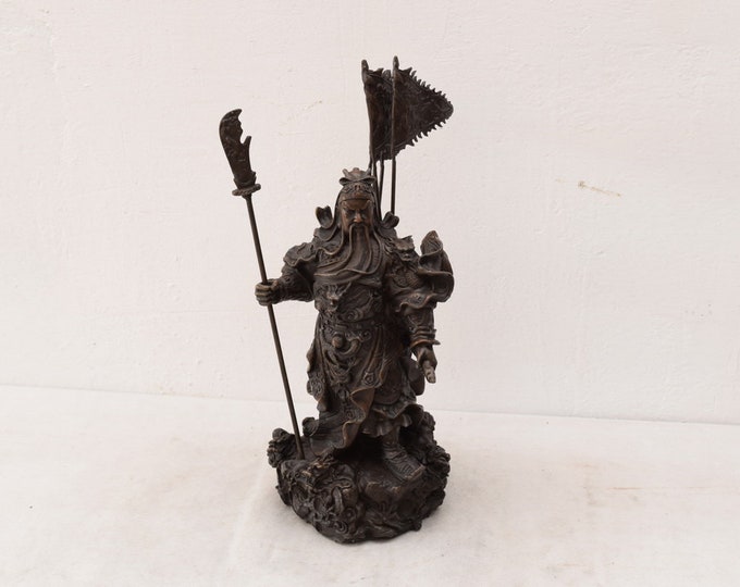 LARGE Realistic General Guan Yu - Chnese God of Wasd - Bronze Sculpture - Amazing Figurine Bronze - Luxury Gift -