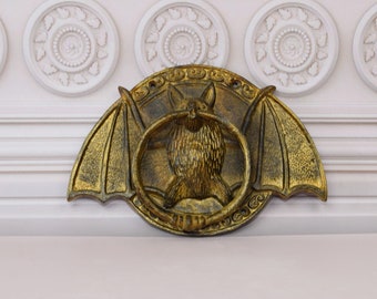 Large Bat Door Knocker: Vintage Aluminum Gothic Decor