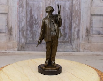 Vincent Van Gogh Statue - Painter Bronze Sculpture on Marble Base - Bronze Figure Foundry Mark - Home Decor - Gift Idea
