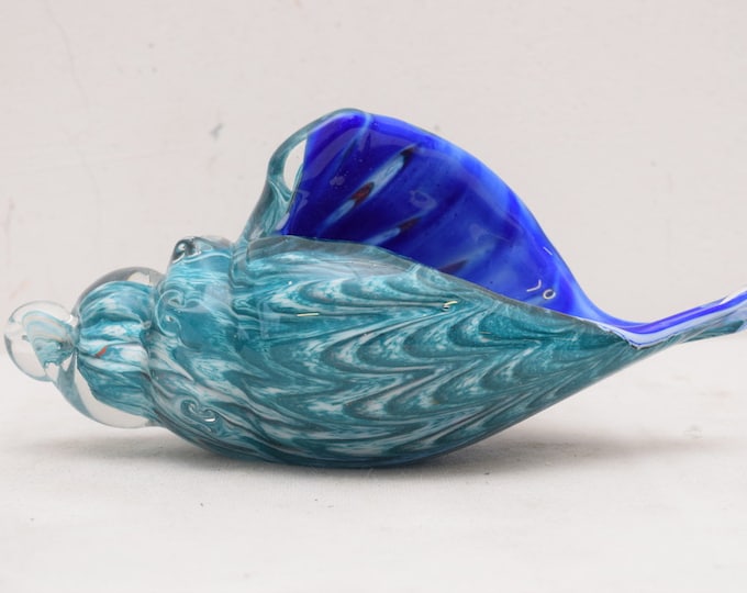 Blue Seashell Murano Style Figurine Beaufitul Gift Italian Venetian - Sculpture seashell