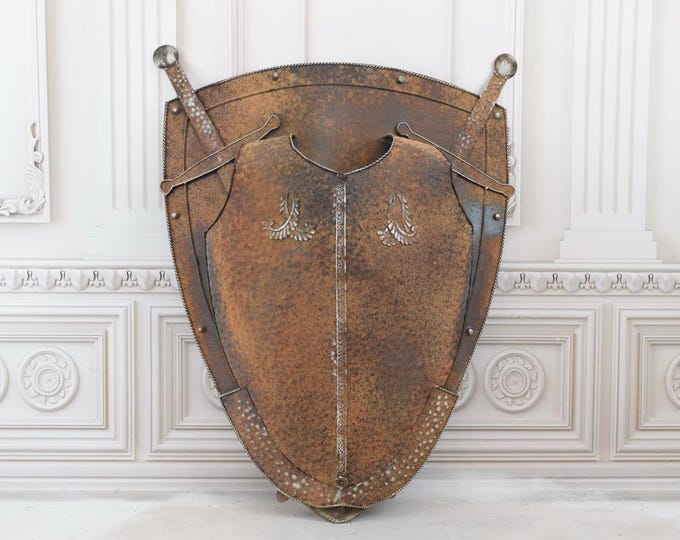 Vintage Knight's Shield - Shield Armor Art - Elegant Gift for Birthday - Metal Rustic Wall Decor - Wall Art - Home and Garden Decor