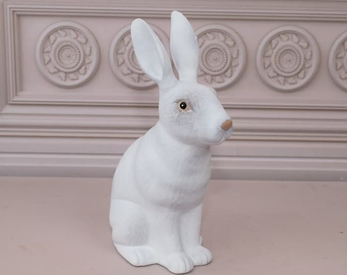 Beautiful Hare - Figurine Porcelain Rabbit - White Rabbit Statue - Funny Gift - Home Decor - Gift for Wedding, Birthdaym Housewarming