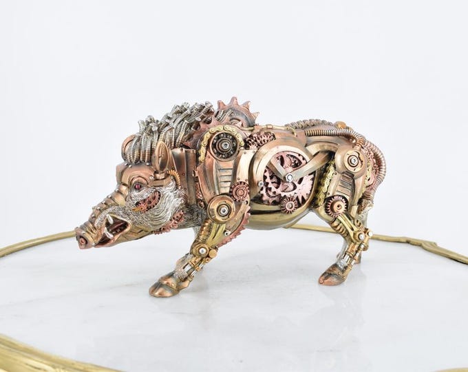 Wild Boar Figurine – Powerful Forest Beast Statue – Rustic Home Decor – Symbol of Strength – Unique Gift Idea for Him or Hunter