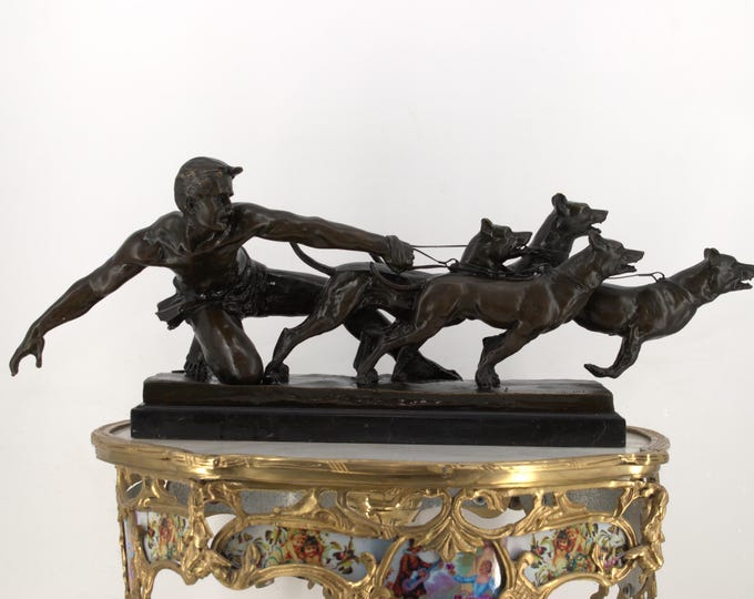 Art Deco Bronze Sculpture The Release – Signed Alex Kelety – Marble Base – Elegant Figurine – Gift for Office & Home Decor