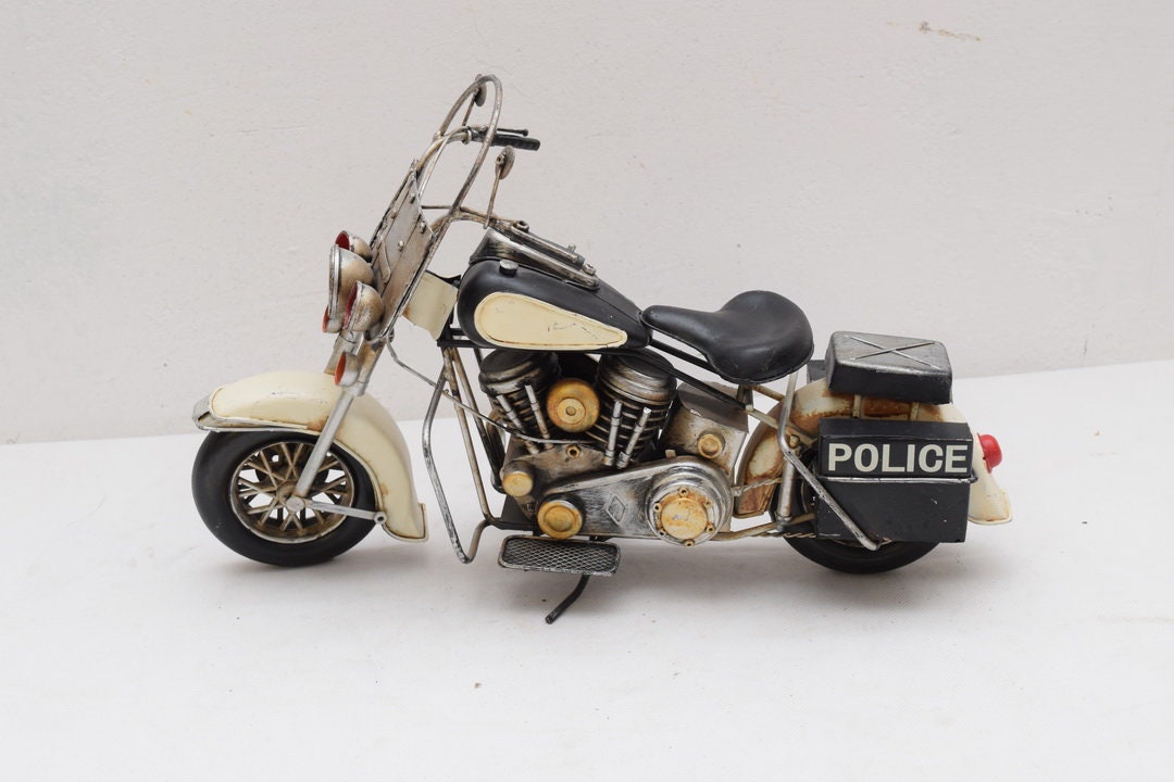 Vintage Black Chooper Motorbike Police Motorcycle Old Classic Metal Model Toy Motor Gift Idea for Policeman Old School Etsy