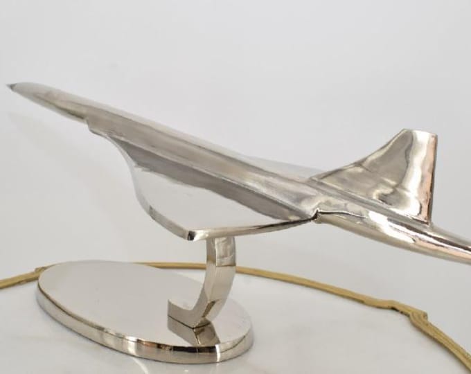 LARGE Aluminum Model Aircraft - Concorde Silver Airplane - Elegant Gift for Pilot - Home Decor - Aircraft Decor - Good Gift Idea