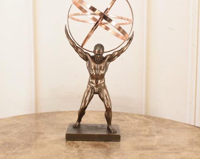 Atlas Greek Titan Figurine – Celestial Sphere Statue, Classic Home Decor