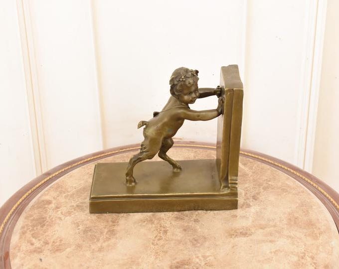 Vintage French Bronze Mountain Goat Bookend – Limited Edition Animal Sculpture