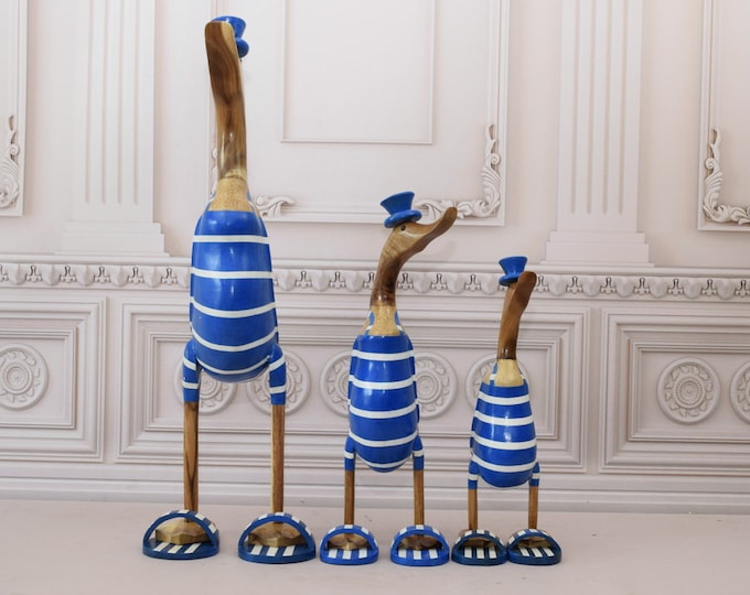 Family Ducks Modernist Teak Wooden - Three Ducks - Funny Ducks in Swimsuits - Funny Duck - Home Decor - Gift Idea for Birthday, Housewarming