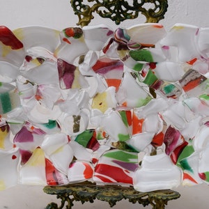 White Color Plateau Glass on Murano Style  Beaufitul Gift Handmade Product   Art Deco