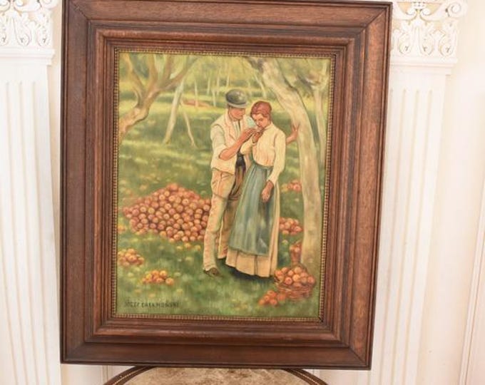 Antique Zofia Stryjenska Painting: Man and Woman Highlanders, Polish Mountain Art