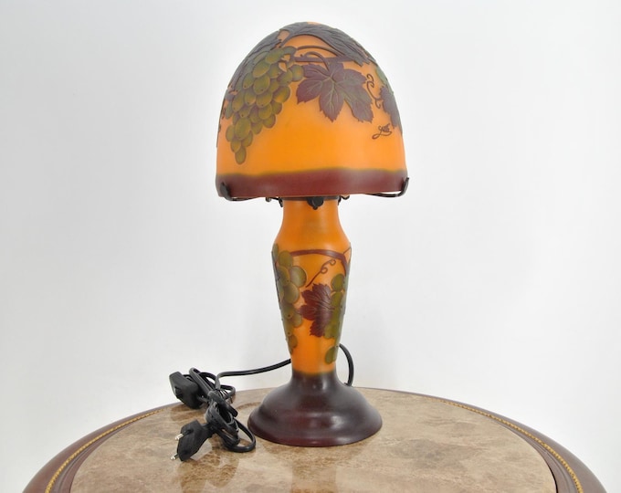 Limited Lamp - Emile Gallé Style Desk Lamp – Art Nouveau Glass Table Lamp, Vintage Office Decor, Elegant Art Glass Lighting - Gift Idea