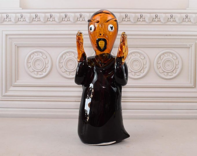 Vintage Statue Murano Glass by Pablo Picasso Inspired - Handcrafted Murano Style - Murano Statue - Screaming Man - Italian Glass Home Decor