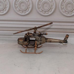 Vintage Helicopter - Old Metal Model - Military Gift - Helicopter Collector Item - Home and Office Decor - Gift Idea for Birthday, Soldier