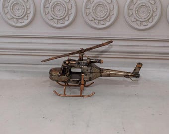 Vintage Helicopter - Old Metal Model - Military Gift - Helicopter Collector Item - Home and Office Decor - Gift Idea for Birthday, Soldier