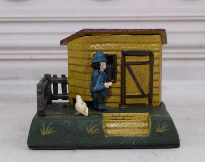 Vintage Cast Iron Cops & Robbers - Uncle Remus Bank - Money Box - Mechanical Coin Bank - Home Decor - Collector Item - Gift Idea