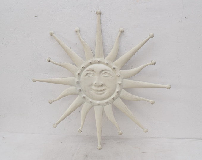 Silver Rustic Metal Sun Wall Art - Exclusive Wall Decor - Sun Sculpture Handmade Luxury Gift Idea