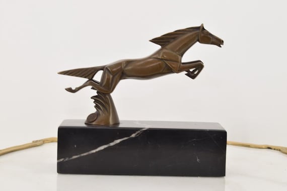 彫像装飾 ブロンズ動物彫刻馬像 G1648 躍動感あふれる馬の置物 ブロンズ調