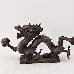 XXXL Japanese Dragon Bronze Sculpture Dragons Figure Oriental Sculpture Figurine  Gift Idea -