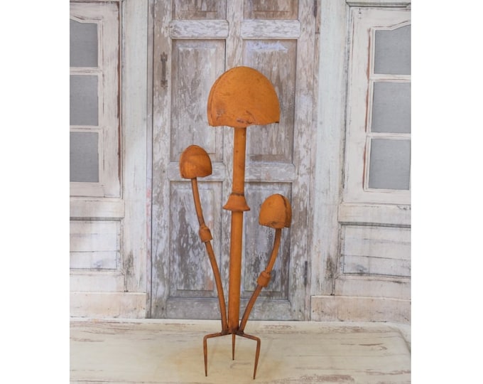 Amazing Iron Three Mushrooms - Rustical Mushrooms - Home and Garden Decoration - Iron Garden and Terrace Decoration - Gift Idea