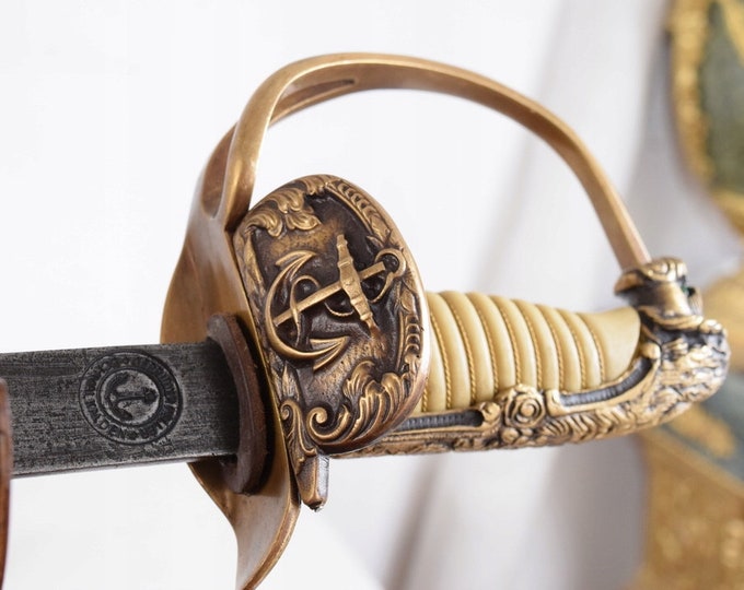 Vintage German Saber  Navy Saber with Scabbard-  Prussian Saber - Decorative Military Gift Idea - Home Decor - Wall Decor Office Decor