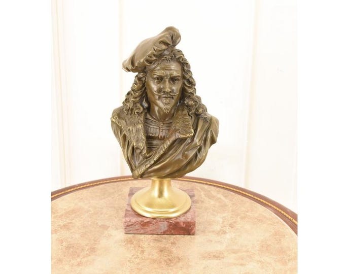 Rembrandt van Rijn Bronze Bust - Dutch Painter Statue - Home Decor