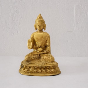 Polished Brass Buddha Figure Gift Idea - buddha figurine statue