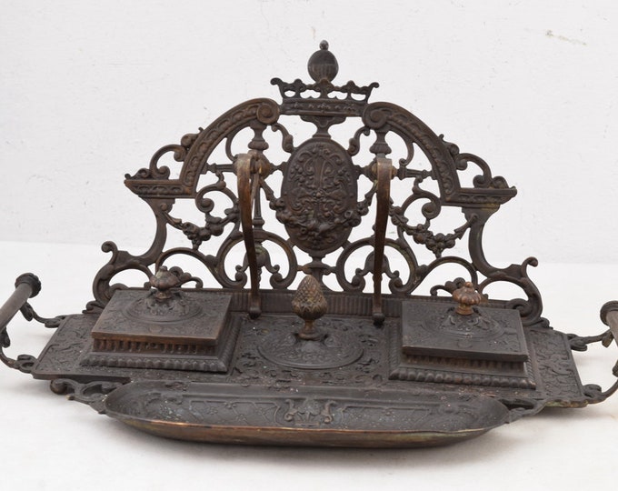 Bronze Antique Inkwell - Inkwell Art Nouveau - Exclusive Gift