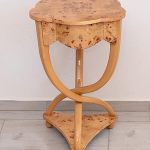 French Table Art Deco with Drawer - Wood Table - Furniture Art Deco - Inlaid Table - Home Decor - Housewarming Gift Idea