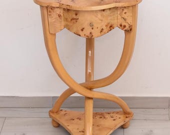 French Table Art Deco with Drawer - Wood Table - Furniture Art Deco - Inlaid Table - Home Decor - Housewarming Gift Idea