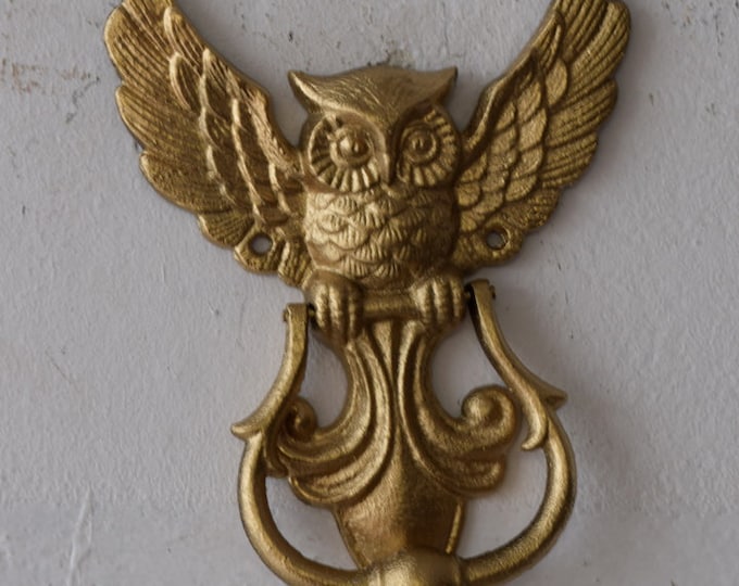 Cast Iron Door Knocker OWL - Art Nouveau Style Door Knocker - Home and Garden Decor - Animal Gift Idea - Goldene Cast Iron