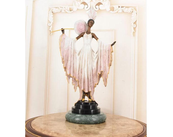 Art Deco Bronze Japanese Lady Sculpture – GS Cassel Signed, French Vintage