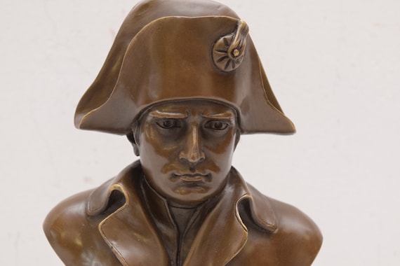 Bronze Napoleon Bonaparte Bust Statue - Signed French Emperor Sculpture