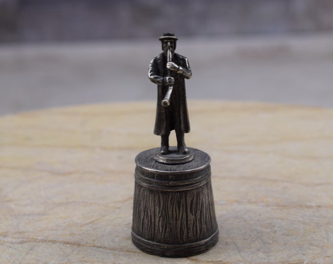 Unique Sterling Silver - Figurine Playing Jew - Silver Glass - Silver Chalice - Tsar Silver 84 - Vintage Silver - Gift Idea