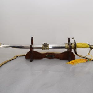 Polished Brass US Marines Saber with Scabbard – Replica Military Sword – American Civil Style – Militaria Gift – Marine Corps Collectible
