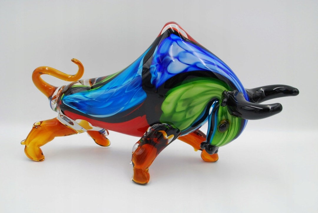Bull Murano Style Murano Figurine Glass Nice Gift Italian