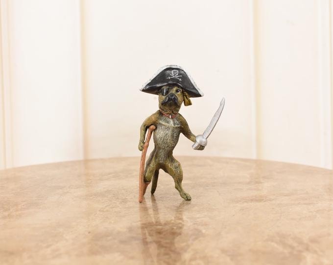 Bronze Dog Pirate Figurine – Vienna Bronze Style Collectible