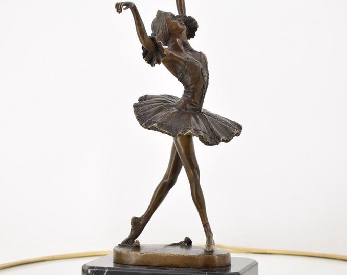 Young Ballerina Bronze Statue on Marble Base - Dancer in Dress Sculpture  - Dance Trophy - Dancing Woman - Home Decor - Gift Idea