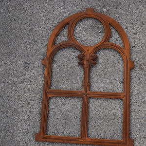 Cast Iron Frame Window and Shutter Window Crate Rustical Brown Gift Idea - Home Decor - Garden Decor