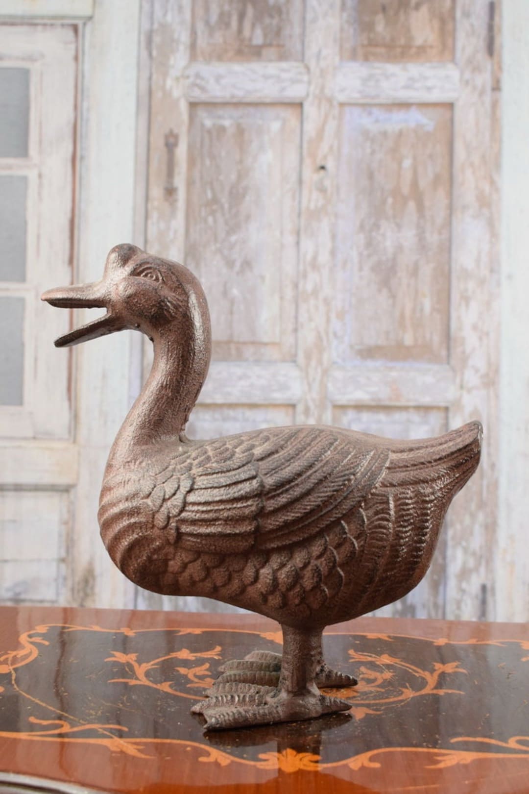Cast Iron Duck Statue Duck Figurine Sculpture Home and Garden Decor