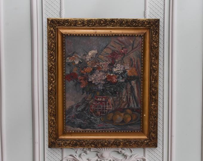 Vintage Floral Still Life Oil Painting Cybis Art - Framed Cubist Polish Art