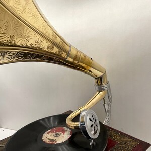 Nostalgic Gramophone Phonograph New Working Record Player Antique Style Handmade Gramophone Nice Gift Idea image 3